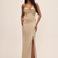 Cowl Neck Bustier Satin Gown by Le Chateau.
