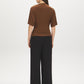 Bison Funnel Neck Knit Top with Kimono Sleeves - Back View - Suzy Shier