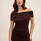 Off-The-Shoulder Mesh Gown