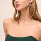 Dark Green Bustier Gown with Satin Pleated Skirt - Woman Wearing Elegant Evening Dress - Le Chateau