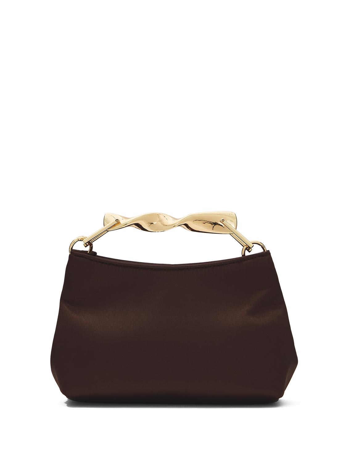 Sac à effet satiné avec poignée en métal doré