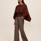 Toffee Cape Poncho Knit Sweater - Flowing Silhouette Layered Knitwear - Le Chateau