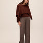 Toffee Cape Poncho Knit Sweater - Flowing Silhouette Layered Knitwear - Le Chateau