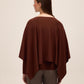 Toffee Cape Poncho Knit Sweater - Flowing Silhouette Layered Knitwear - Le Chateau