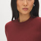 Syrah Ribbed Knit Crew Neck Sweater - Close-up Fabric Detail - Suzy Shier