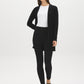 Black Corset Waist Skinny Pants - Woman Wearing Fitted Pull-On Trousers - Suzy Shier