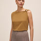 Dijon Sleeveless Sweater with Gold Trim - Front View - Le Chateau