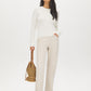 Snow White Cable Stitch Button-Front Cardigan - Front View - Suzy Shier