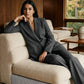 Pinstripe Two-Button Blazer