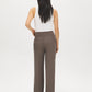 Dark Driftwood Brushed Tencel Straight Leg Pants - Back View - Suzy Shier