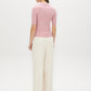 Zephyr Ribbed Polo Collar Knit Sweater - Back View - Suzy Shier