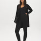 Black High-Rise Skinny Knit Pants - Woman Wearing Stretchy High-Waist Trousers - Suzy Shier