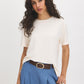 Winter White Soft Jersey Crew Neck T-Shirt - Front View - Suzy Shier