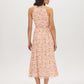 Peach Dust Floral Print Halter Midi Dress - Back View - Suzy Shier