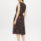 Floral Print Mesh Dress with Cummerbund Waist - Back View - Suzy Shier