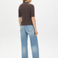 Mocka Mix Ribbed Polo Collar Knit Sweater - Back View - Suzy Shier