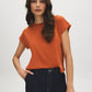 Autumn Leaf Relaxed Fit Cloud Fleece Top - Woman Wearing Crew Neck Casual Top - Suzy Shier