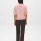 Zephyr/Off White Short Sleeve Double Layer Knit Sweater - Back View - Suzy Shier