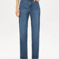 Medium Wash Basic Straight Leg Denim Pant - Front View - Suzy Shier