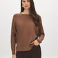 Bison Dolman Sleeve Knit Sweater - Woman Wearing Relaxed Knit Top - Suzy Shier