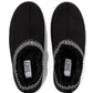 Black Microfiber Clog with Faux Fur Lining - Top View - Suzy Shier