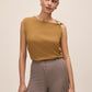 Dijon Sleeveless Sweater with Gold Trim - Elegant Knit Top - Le Chateau