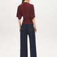 Zinfandel Polka Dot Funnel Neck Top with Kimono Sleeves - Back View - Suzy Shier