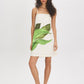 Cream Placement Print Midi Dress - Woman Wearing Adjustable Strap Dress - Suzy Shier