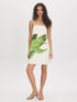 Cream Placement Print Midi Dress - Woman Wearing Adjustable Strap Dress - Suzy Shier