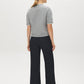 Grey Mix Double Layer Knit Sweater Tee - Back View - Suzy Shier