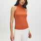 Autumn Leaf Sleeveless Halter Mock Neck Top - Front View - Suzy Shier