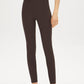 Coffee Bean Corset Waist Skinny Knit Pants - Front View - Suzy Shier