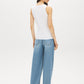 Black Sleeveless Organic Cotton Scoop Neck Tank - Back View - Suzy Shier