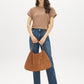 Brown Melange Striped Dolman Sleeve Knit Top - Front View - Suzy Shier