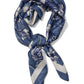 Brown and Light Blue Silk-Like Paisley Scarf - Close-up Detail - Suzy Shier