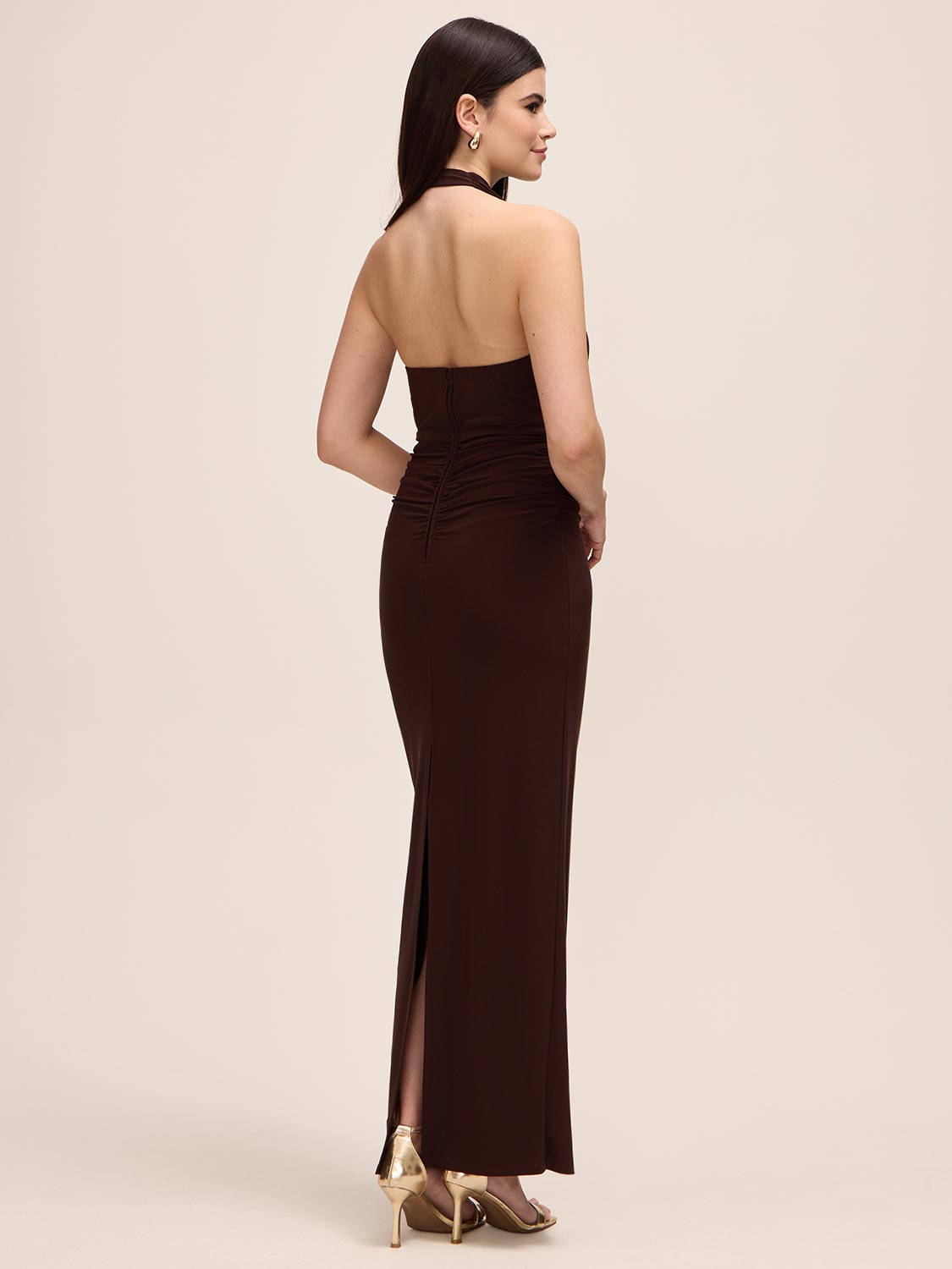 Coco Powder ITY Gown with Cowl Neck - Back View - Le Chateau