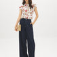 Snow White Floral Knit Top with Ruffle Sleeves - Front View - Suzy Shier
