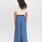 Light Denim Blue Wide-Leg Pull-On Pant with Belt - Back View - Suzy Shier