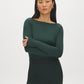 Jet Black Double Layer Boat Neck Top - Front View - Suzy Shier