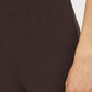 Coffee Bean Corset Waist Skinny Knit Pants - Close-up Fabric Detail - Suzy Shier