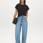 Black Dolman Sleeve Jersey Top - Front View - Suzy Shier