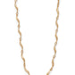 Wave Link Necklace - Close-up of Gold-Tone Wave Design - Suzy Shier