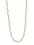 Wave Link Necklace - Close-up of Gold-Tone Wave Design - Suzy Shier