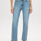 Medium Wash Basic Straight Leg Denim Pant - Front View - Suzy Shier