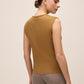 Dijon Sleeveless Sweater with Gold Trim - Back View - Le Chateau