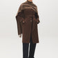 Brown Melange Soft Brushed Scarf with Fringes - Full Body View - Suzy Shier