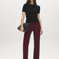 Black Ribbed Knit Crew Neck Sweater - Front View - Suzy Shier