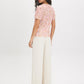 Peach Dust Floral Crinkle V-Neck Top - Back View - Suzy Shier