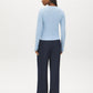 Ice Melange Cable Knit Crew Neck Sweater - Back View - Suzy Shier