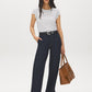 Snow White Striped Ruffle Sleeve Knit Top - Front View - Suzy Shier